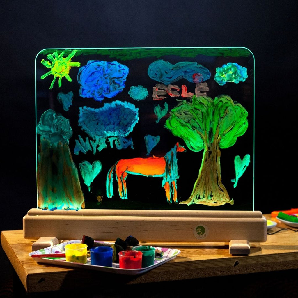 JonEly eduplay lichttafel staand model schildersezel met verlichting voor tekenen en schilderen thuis op school kinderopvang therapie of tekenklas
