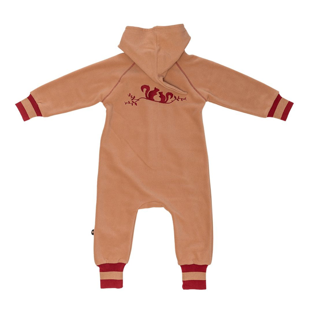 Ducksday fleece onsie sand met eekhoorn borduursel een warm pak voor kinderen voor binnen en buiten voor onder een regenpak warme kleding 