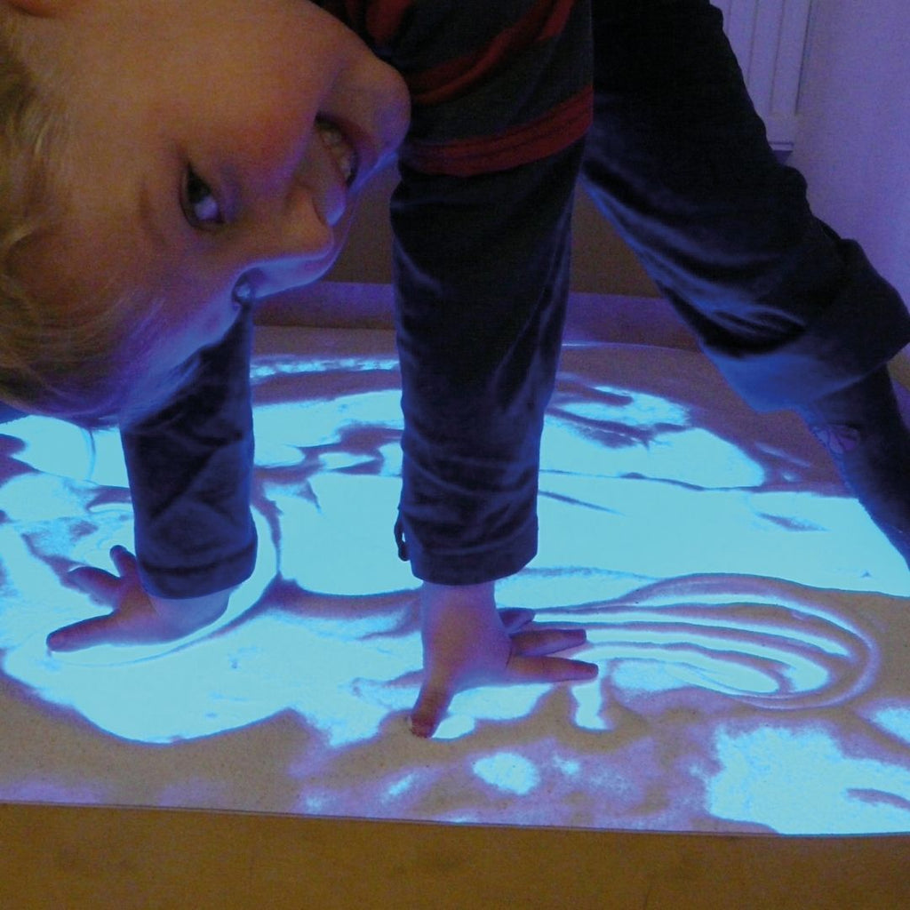 Zandbak van Jonely met verlichting voor zand verf en sensorische materialen educatief speelgoed voor school kinderopvang therapie speltherapie en creatieve therapie