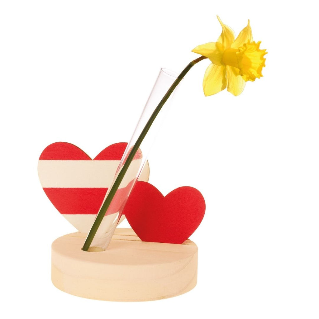 reageerbuis als houder voor bloem met hartjes die je kan schilderen of tekenen als cadeau voor vaderdag moederdag kerstmis mama papa opa oma of verjaardag 40 jaar cadeau door kind
