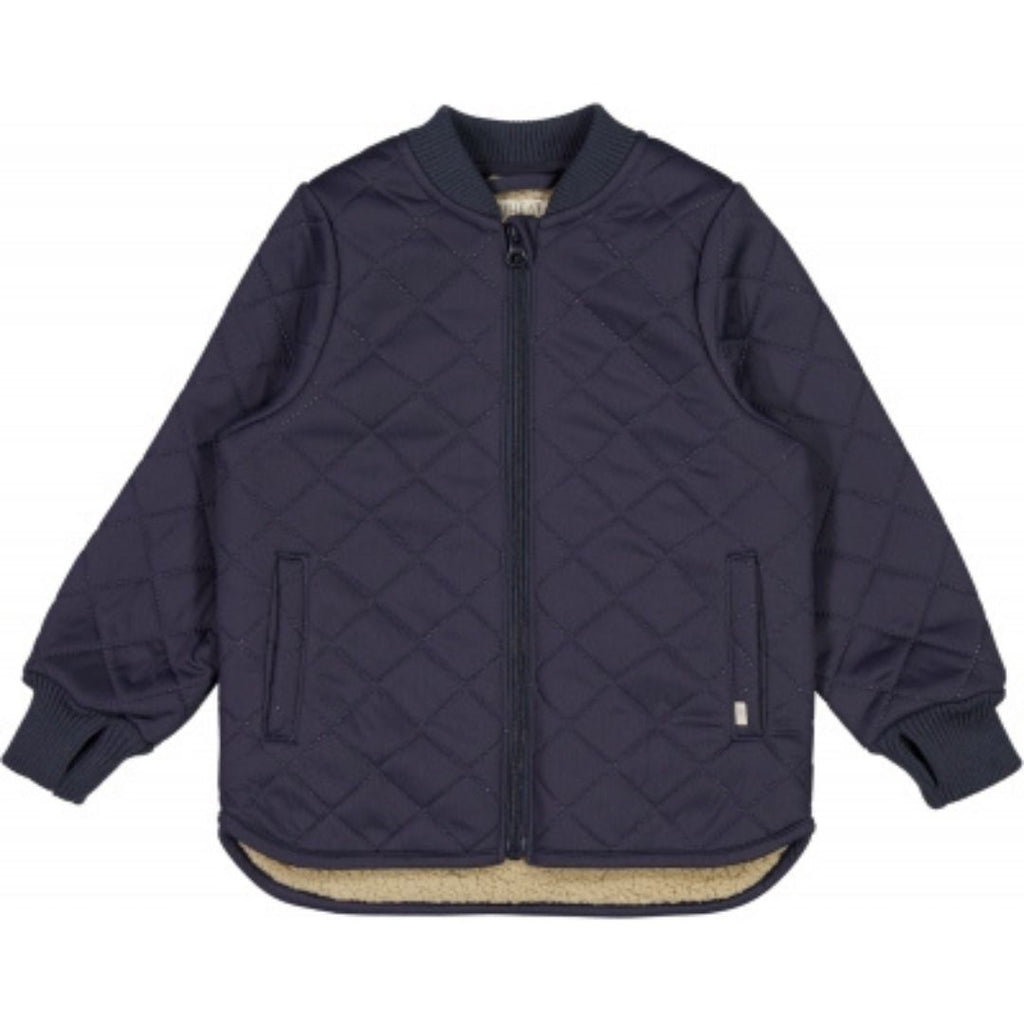 Wheat thermo jas met fleece blauw thermo jacket Benni Ink donderblauw  najaar en voorjaar jas voor kinderen