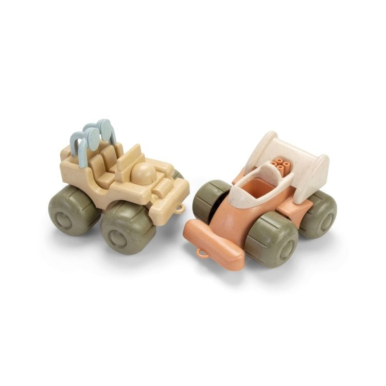 Dantoy bioplastic ecologisch speelgoed auto raceauto en jeep voor kinderen in zandbak of binnen spelen gemaakt van rietsuiker ecofriendly