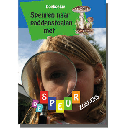 Doeboekje met activiteiten speuren naar paddenstoelen van de speurzoekers voor kinderpartijtje bso uitje schoolactiviteit of voor een speurtocht of boswandeling