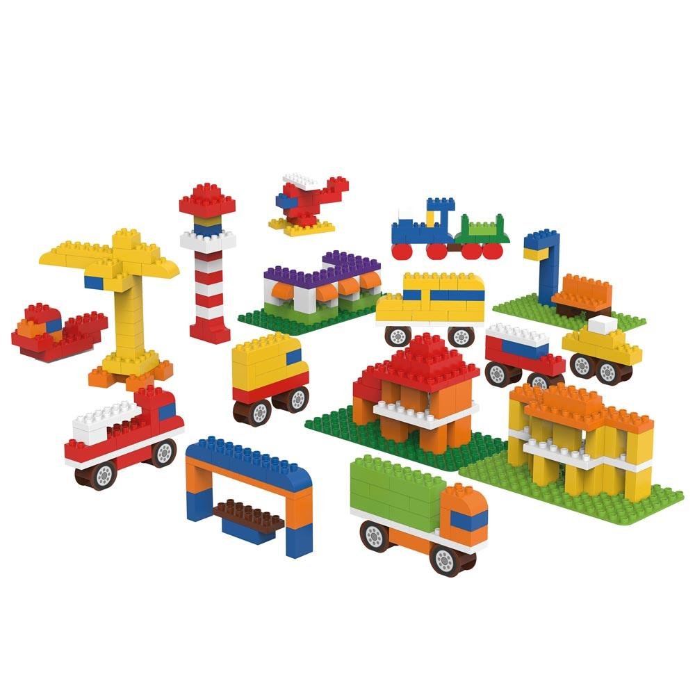 Biobuddi educatieve leerset voertuigen in de stad met bouwblokken zoals duplo lego voor groepen in onderwijs onderbouw kinderdagopvang kinderdagverblijf bso gastouderopvang 
