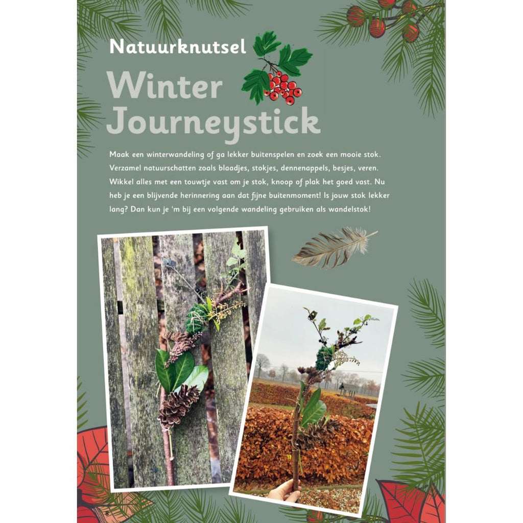 Een natuurknutsel voor kinderen een winter journeystick maken tijdens winter wandelinge met kinderen of buiten spelen een idee met een stok of tak