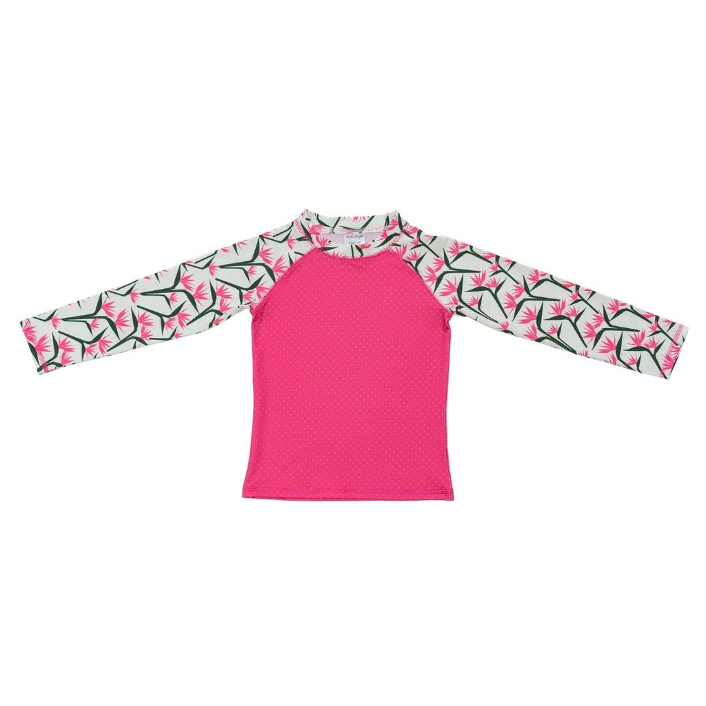 Ducksday uv zwem tshirt lange mouw voor meisjes en roze print coco UPF50 zonwerend uv straling werend shirt maat 92 98 104 110 116 122 128 134 140 maat 2 4 6 8 10 jaar