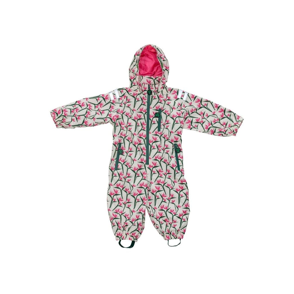 nieuwe collectie Ducksday rainsuit regenpak coco lente collectie regen onesie roze met groen voor baby dreumes peuter kleuter waterdicht regendicht uit een geheel zoals ielm 
