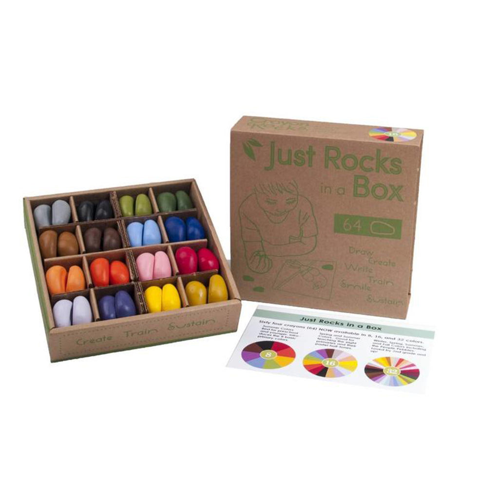 Crayon rocks voor school just rocks in a box 64 stuks in 16 kleuren