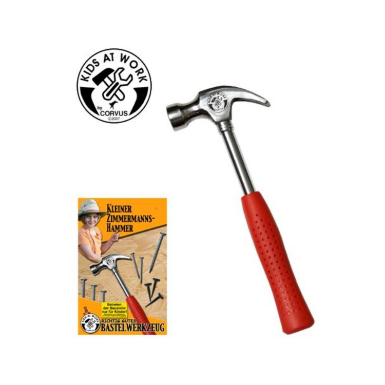 Klauwhamer echte hamer voor kinderen klein formaat van kids at work voor huttenbouw en timmeren 