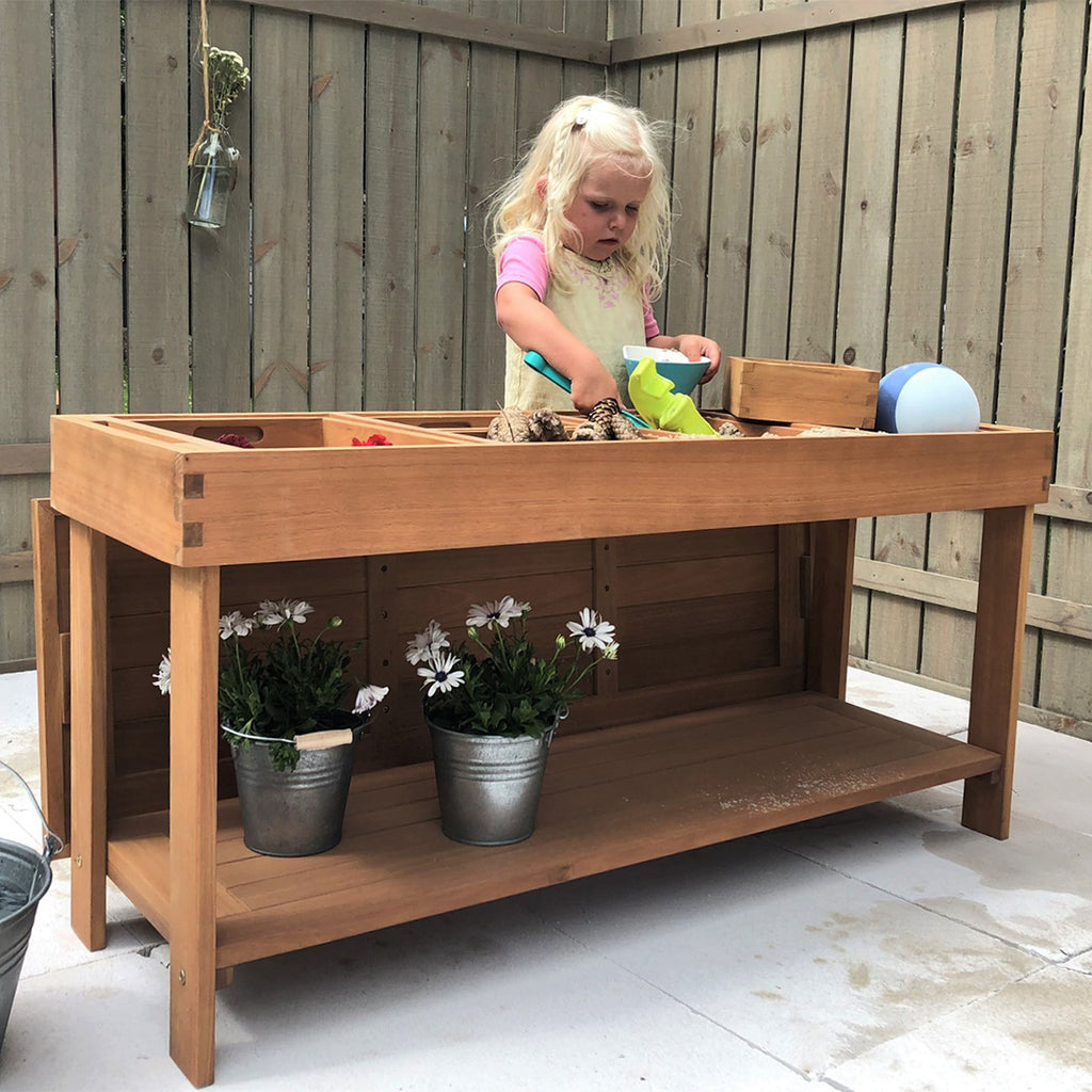 sensorische speeltafel van hout voor binnen en buiten 